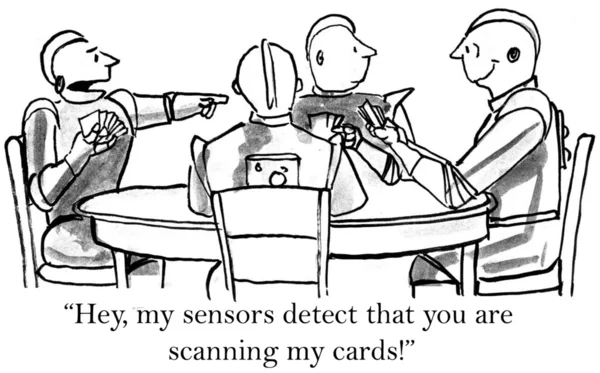 Stopzetten van het scannen van mijn kaart u Androïde bedrieger — Stockfoto