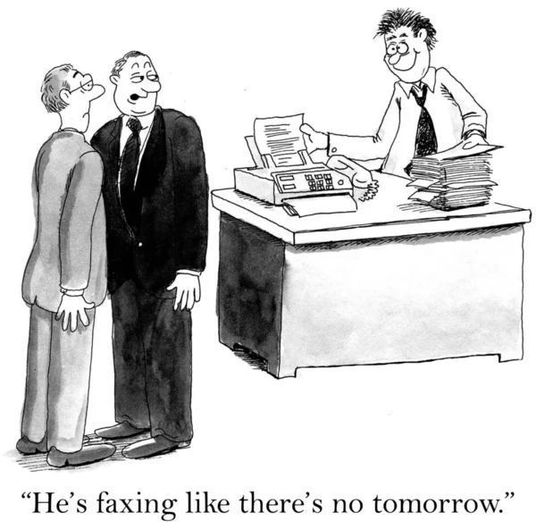 Executive is sending a lot of faxes — Stock Photo, Image