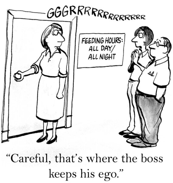 Worker opens door that leads to boss' ego