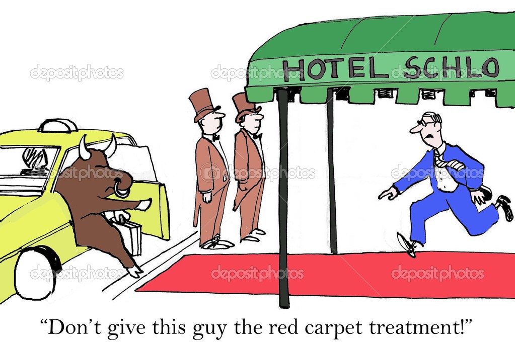 Hotel manager is worried red carpet will anger bull