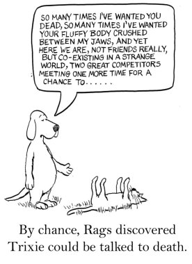 karikatür çizimi. köpek ve kedi