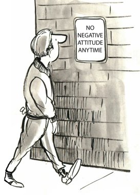 illüstrasyon olumsuz tutum işareti karikatür