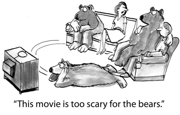 Karikatür çizimi. ayılar işler hakkında endişe — Stok fotoğraf