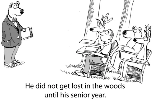 漫画の実例。森の学校 — ストック写真