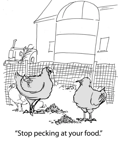 Cartoon illustration. Stop pecking — Stock Photo, Image