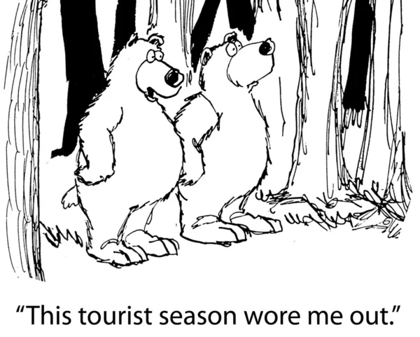 Карикатура. Туристический сезон — стоковое фото
