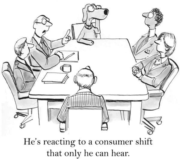 Dibujos animados ilustración. Negociaciones comerciales en la mesa — Foto de Stock