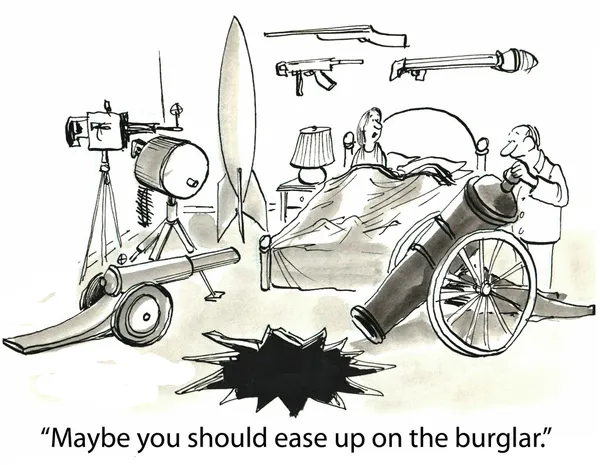 Cartoon illustration. Ease up on burglar — Stock Photo, Image