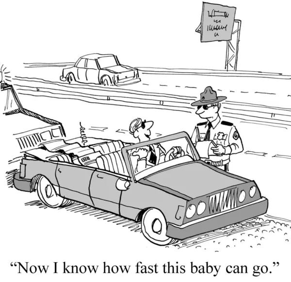 Dibujos animados ilustración exceso de velocidad fina — Foto de Stock