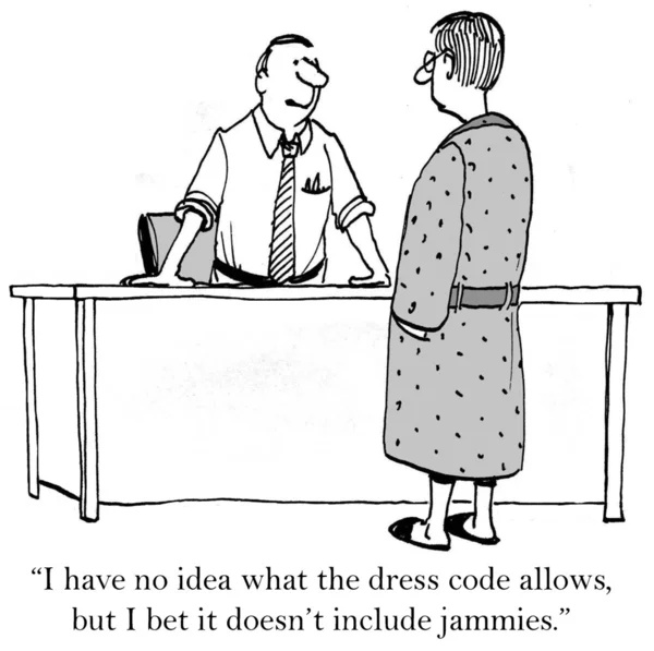 Cartoon illustrazione dress code in ufficio — Foto Stock