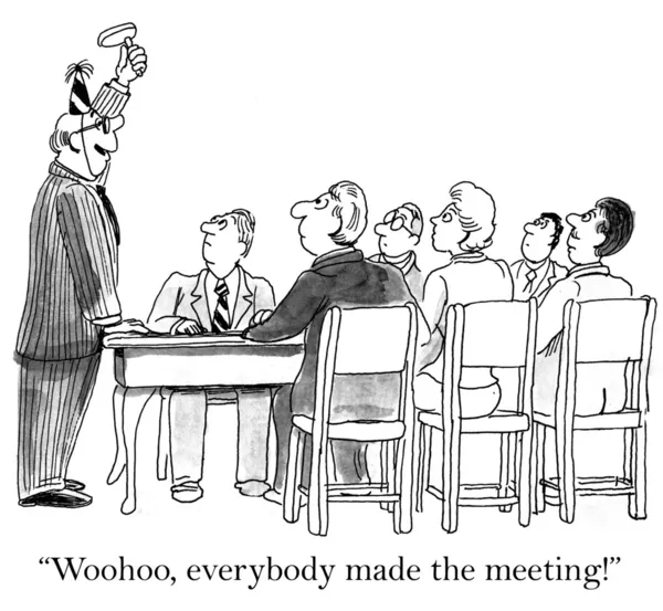 Chef ist begeistert von perfektem Meeting-Besuch — Stockfoto