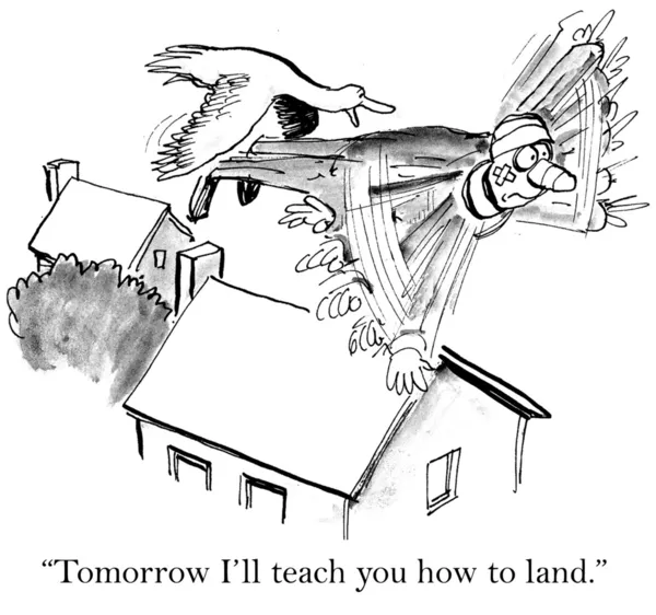 "Tomorrow I will teach you how to land." — Stock Photo, Image