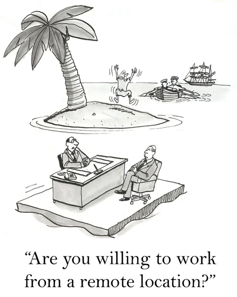 "Are you willing to work from a remote location?" — Zdjęcie stockowe