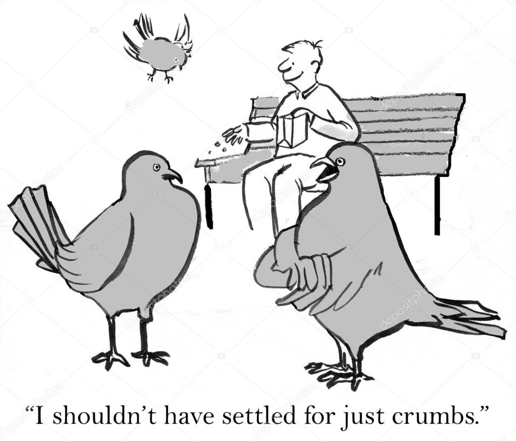 Illustration De Dessin Animé Oiseau Voulait Tout