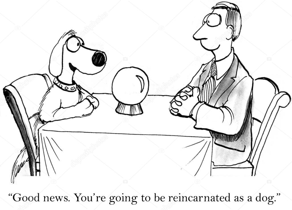 Cartoon illustration. Dog predictor
