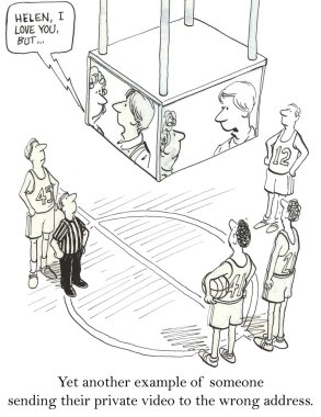 basketbolcular aşk ilanı izleyen monitör