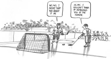 karikatür çizimi. Hokey oyunu