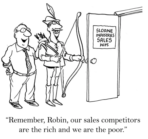 Rika och fattiga med försäljning konkurrens — Stockfoto