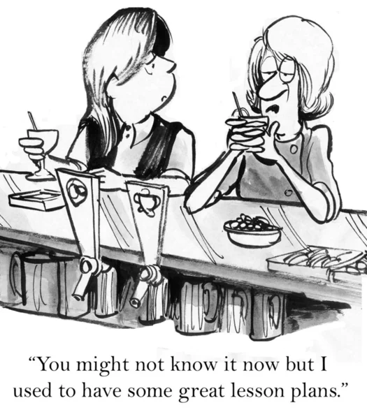 Women drink at the bar. Cartoon illustration — Stock Photo, Image