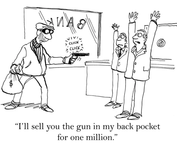 Vendo-te a arma no bolso de trás por um milhão. . — Fotografia de Stock