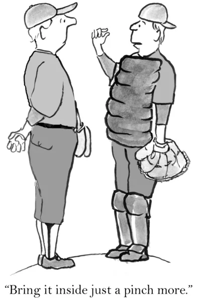 Zeichentrickillustration zwei Baseballspieler — Stockfoto