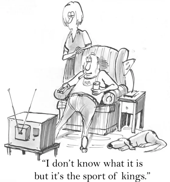 Man watching television. Cartoon illustration — Stock Photo, Image