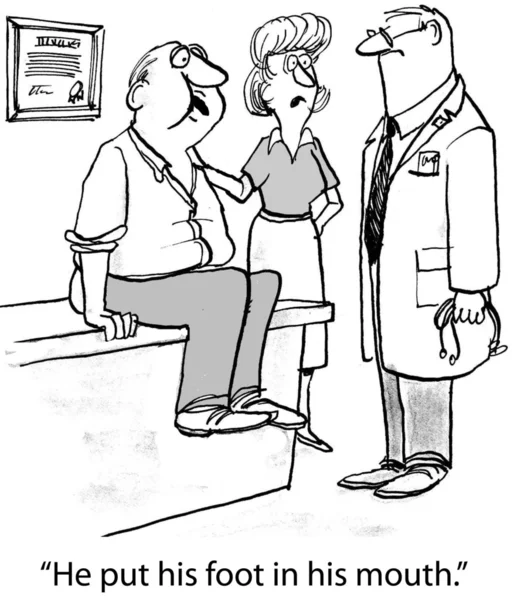 Man at the doctor. Cartoon illustration — Stock Photo, Image