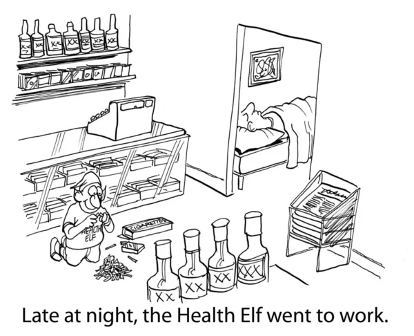 Elf working in the shop — Stock Photo, Image