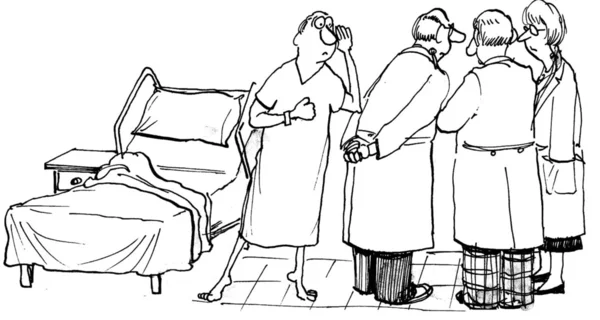 Patiënt hoort raadpleging van artsen — Stockfoto