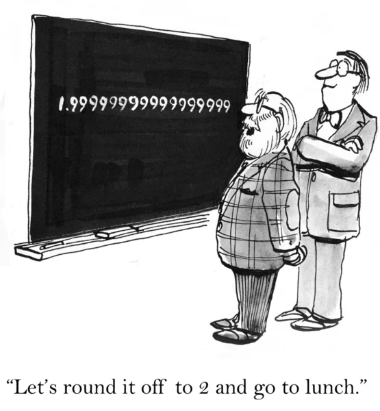 Professors try to round up the amount — 图库照片