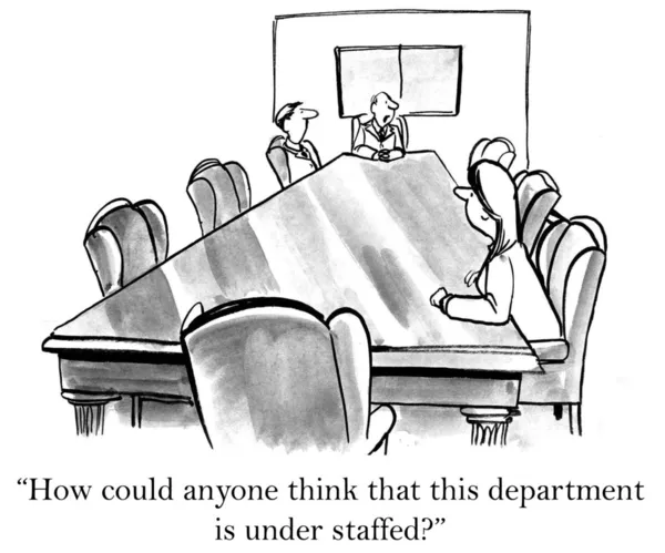 Negoziati sull'illustrazione dei cartoni animati in ufficio — Foto Stock
