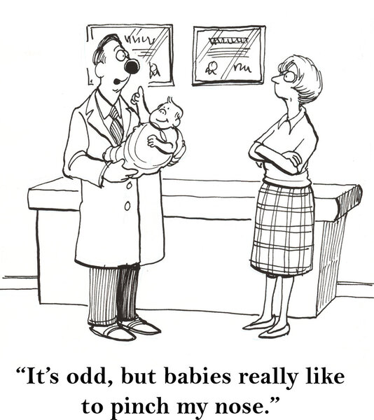 Смешной доктор дает ребенку свою мать
