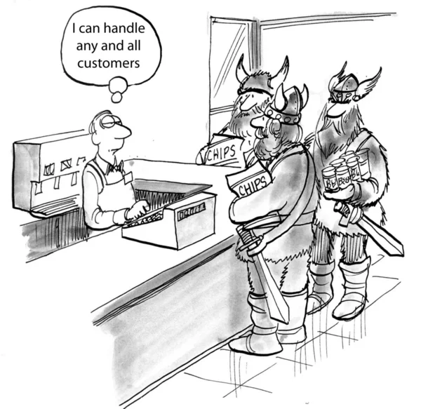 Viking di toko itu — Stok Gambar Viking di toko itu Stok Gambar