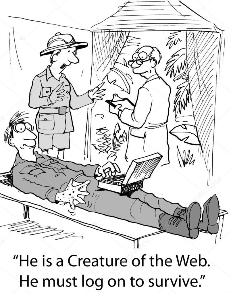 Cartoon illustration creator of the web