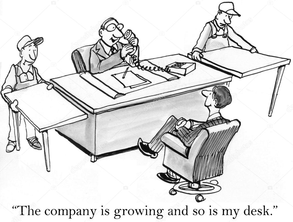 Cartoon illustration Director talks about the company's growth Stock Photo  by ©andrewgenn 32550377
