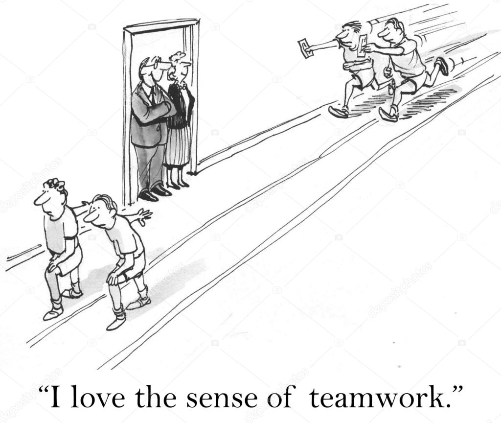 Teamwork. Cartoon illustration
