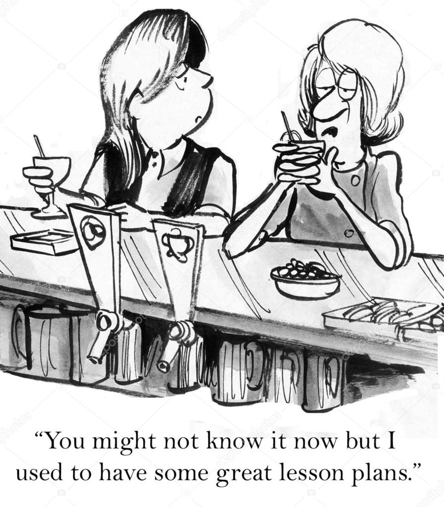 Women drink at the bar. Cartoon illustration