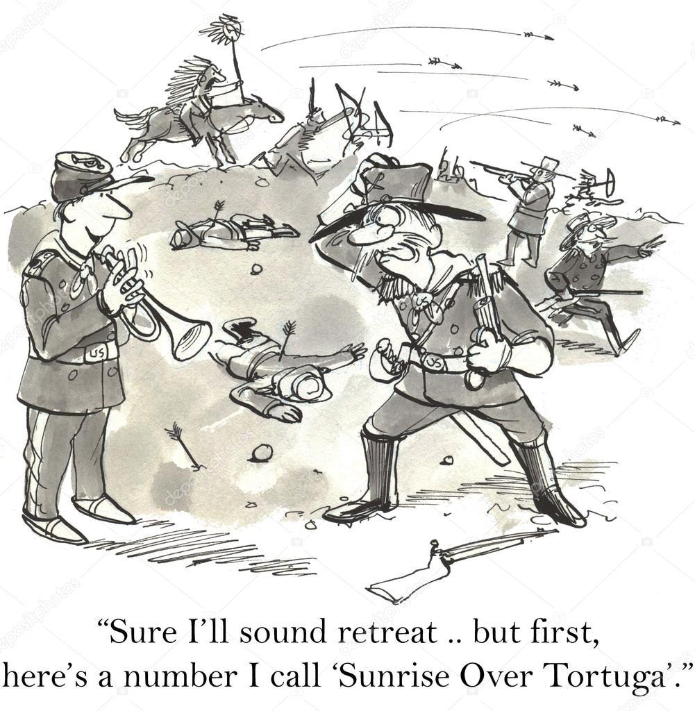 Cartoon illustration accident on the war
