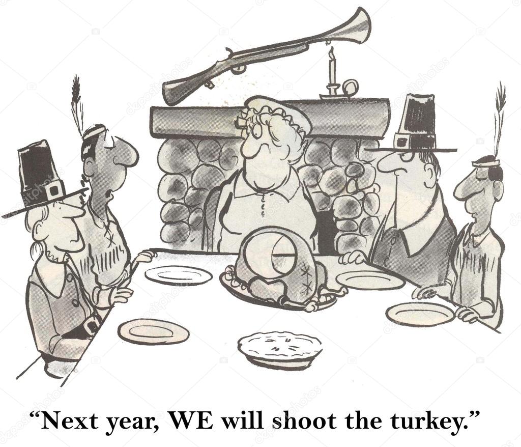 People at the table eat the holiday turkey