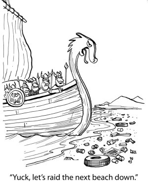 plaj ve oceanside enkaz ve kirlilik ile doldurulmuş