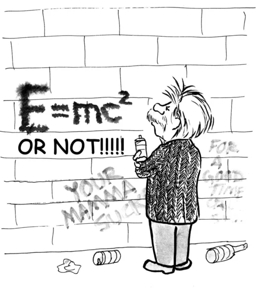 Einstein'ın grafiti. — Stok fotoğraf