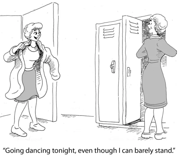 Kvinnan går dans ikväll — Stockfoto