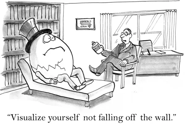 O terapeuta diz a Humpty Dumpty: — Fotografia de Stock