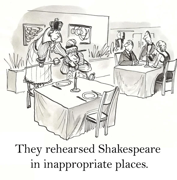 La gente ha provato Shakespeare in posti inappropriati . — Foto Stock