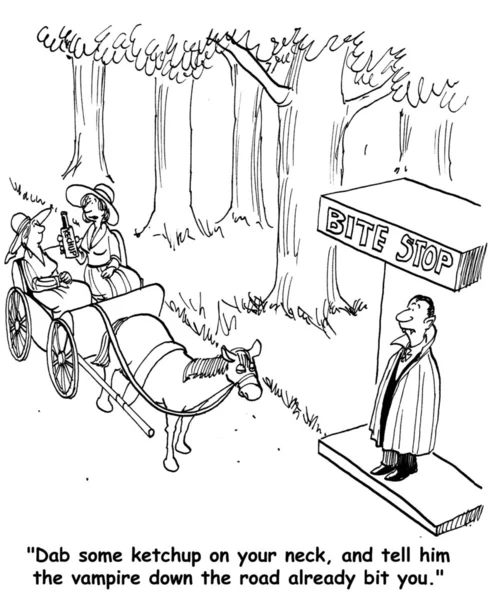 Vampire Stop. Cartoon illustration — Stock Photo, Image