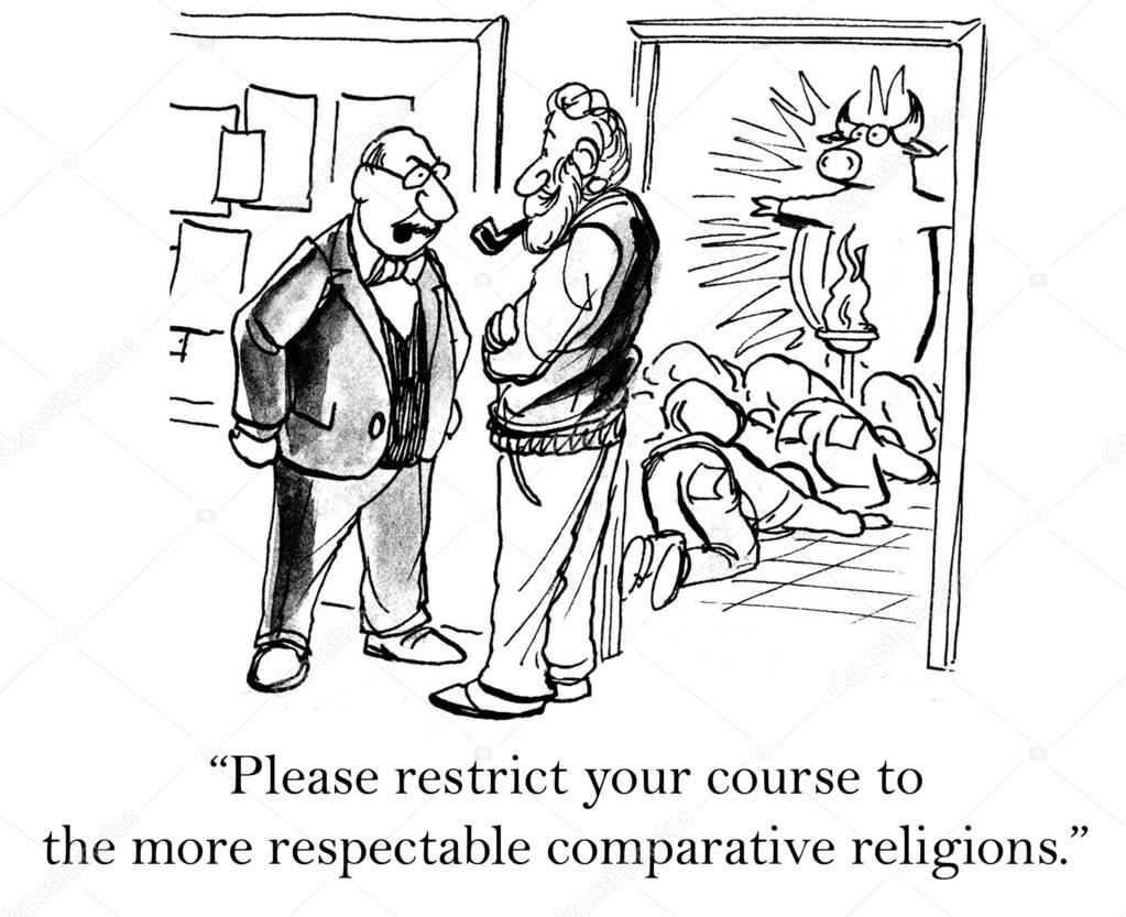College, university, professor is teaching unusual religion class.