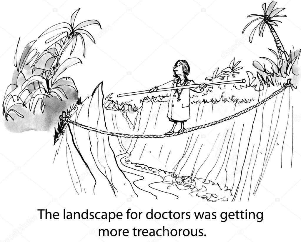 Doctor on landscape