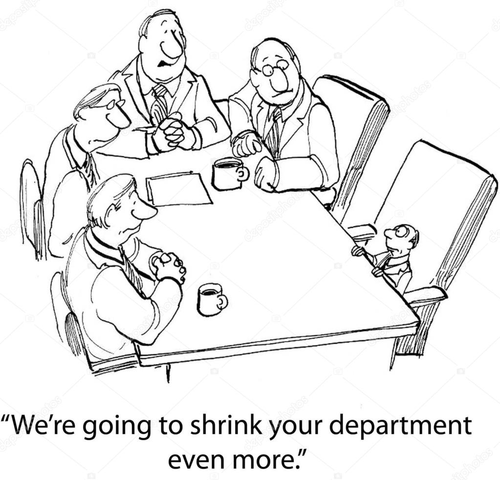 Cartoon illustration negotiations in the office