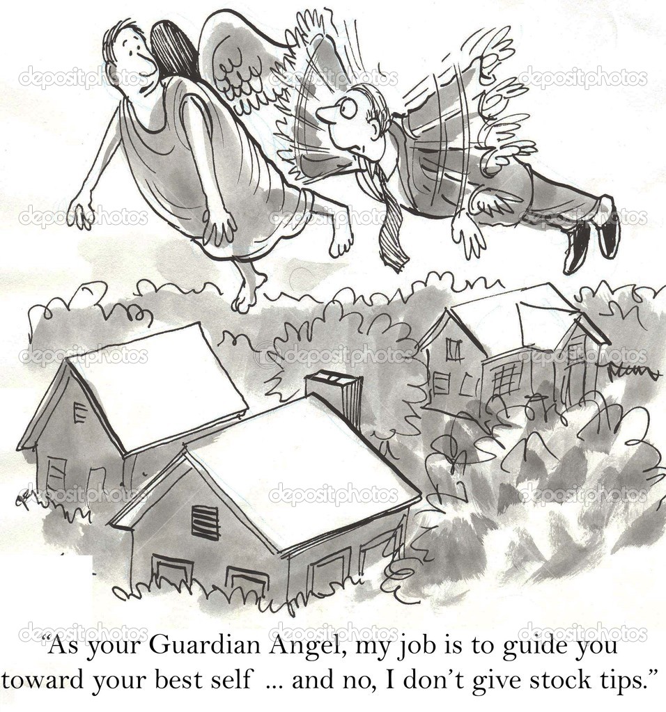 Man flies with his guardian angel
