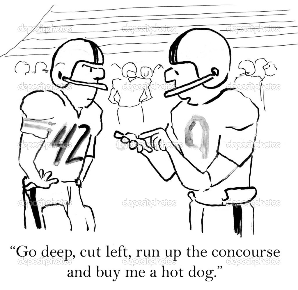Cartoon illustration. Football players
